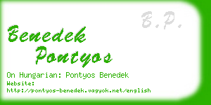 benedek pontyos business card